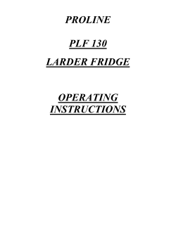proline plf 130 larder fridge operating instructions