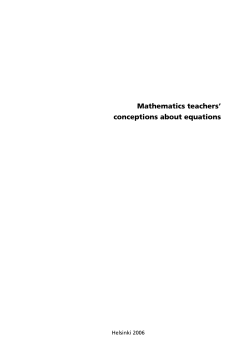 Mathematics teachers` conception about equations