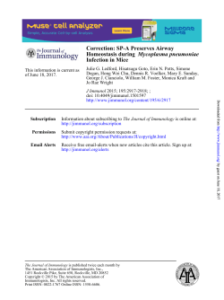 Infection in Mice Mycoplasma pneumoniae Homeostasis during
