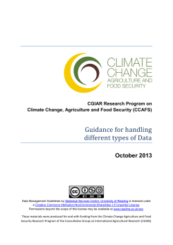Guidance for handling different types of Data