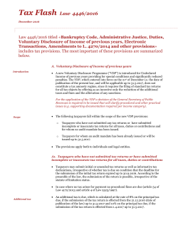 Tax Flash Law 4446/2016