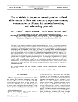 Use of stable isotopes to investigate individual differences in diets