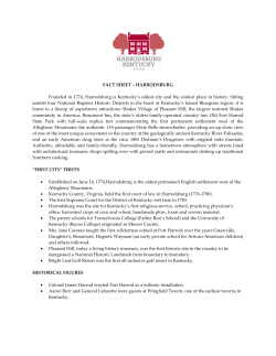 FACT SHEET &ndash; HARRODSBURG Founded in 1774, Harrodsburg is