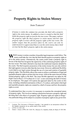 Property Rights to Stolen Money
