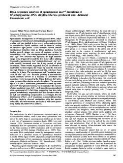 DNA sequence analysis of spontaneous lad"* mutations in 06