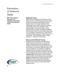 estimation of deferred taxes