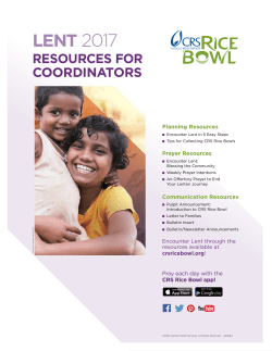 LENT 2017 - CRS Rice Bowl