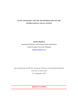 Diplomatic apologies - European International Studies Association