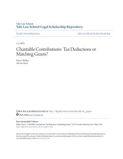 Charitable Contributions: Tax Deductions or Matching Grants?
