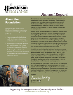 2015 Annual Report - Vincent L. Hawkinson Foundation