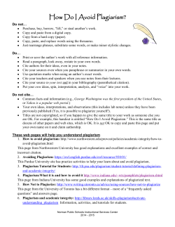 How Do I Avoid Plagiarism