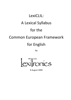 A Lexical Syllab Common European Fra LexiCLIL: A Lexical