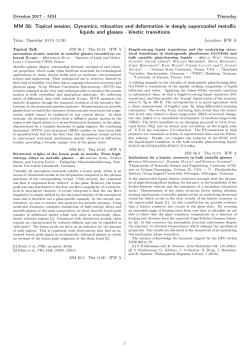 MM 56: Topical session: Dynamics, relaxation and deformation in