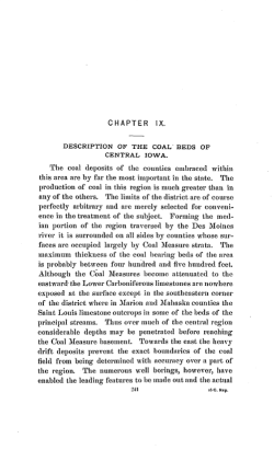 Chapter IX. Description of the Coal Beds of Central Iowa