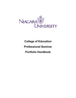College of Education Professional Seminar Portfolio Handbook