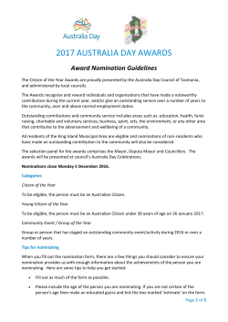2017 AUSTRALIA DAY AWARDS