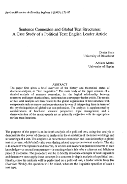 Sentence Connexion and Global Text Structures