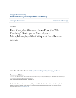 Herr Kant, der Alleszermalmer-Kant the