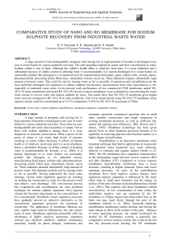 Comparative study of nano and ro membrane for sodium sulphate