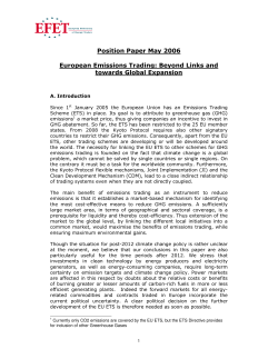 Position Paper May 2006 European Emissions Trading