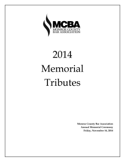 2014 Memorial Tributes - Monroe County Bar Association