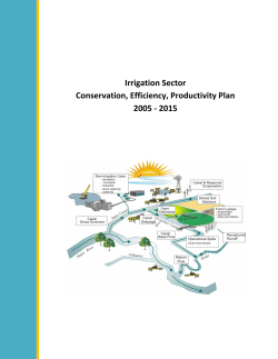 Irrigation Sector Conservation, Efficiency, Productivity Plan 2005-2015