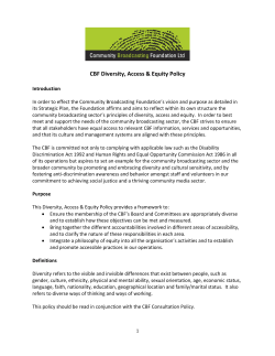 Diversity Policy - Community Broadcasting Foundation
