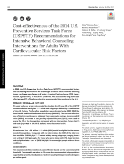 Cost-effectiveness of the 2014 US Preventive