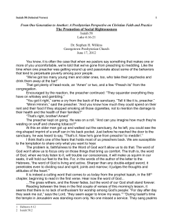 The Promotion of Social Righteousness