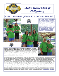 The John Steinour Award - Notre Dame Club of Gettysburg
