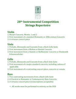 28th Instrumental Competition Strings Repertoire