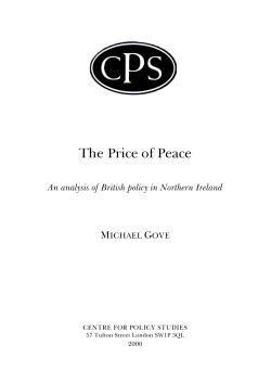 The Price of Peace - Centre for Policy Studies