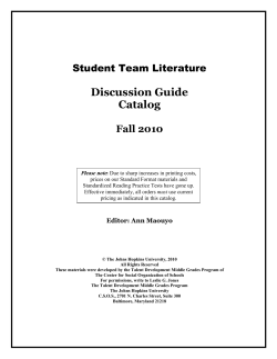 Discussion Guide Catalog - Johns Hopkins University
