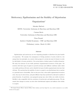 Meritocracy, Egalitarianism and the Stability of Majoritarian