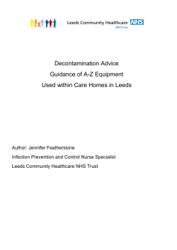 Decontamination Advice Guidance of A