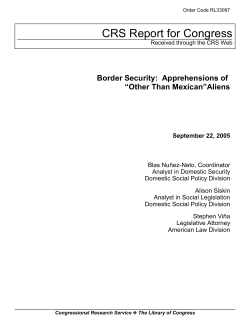 Border Security: Apprehensions of "Other Than Mexican"Aliens