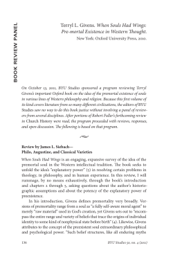 Terryl L. Givens. When Souls Had Wings: Pre