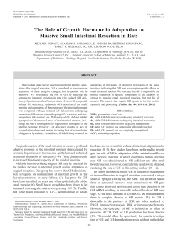 The Role of Growth Hormone in Adaptation to Massive
