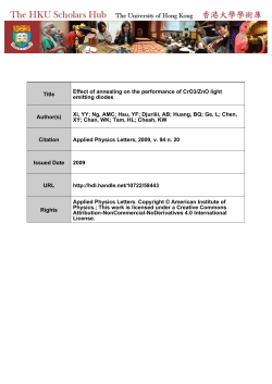 Title Effect of annealing on the performance of CrO3/ZnO light