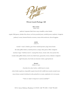 Menu Packages - Parkway Grill