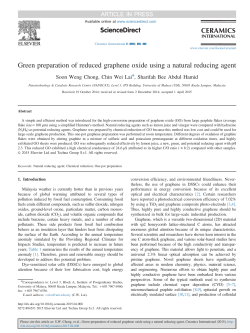 Green preparation of reduced graphene oxide using a natural