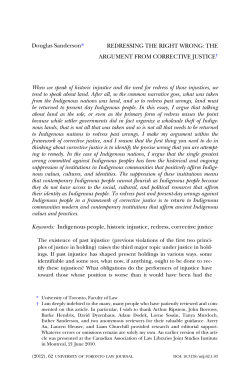 Douglas Sanderson* REDRESSING THE RIGHT WRONG: THE