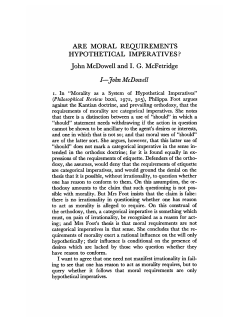 ARE MORAL REQUIREMENTS HYPOTHETICAL IMPERATIVES