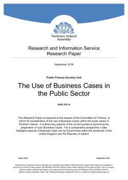 The Use of Business Cases in the Public Sector