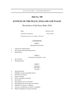 The Justices of the Peace Rules 2016