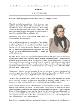 Schubert - Dr David Wright