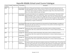 Haysville Middle School Level Course Catalogue