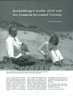 Something`s Gotta Give and the Classical Screwball Comedy
