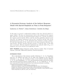 A Dynamical Systems Analysis of the Indirect Response Model with
