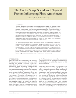 The Coffee Shop: Social and Physical factors Influencing Place